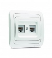 Makel Mimoza розетка компьютерная CAT5e + CAT5e белая 12036