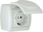 Lezard NATA розетка с крышкой белая 710-0200-123