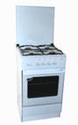 Газовая плита Дарина B GM441 005 (бел) 85х50х50, 4 конфорки, классический стиль с боковыми стойками и стекл. крышкой, газ. духовка. терморег. подсветка