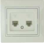 Lezard Mira Розетка телефонная 2-я RG-11 белая 701-0202-138