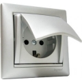 Legrand Valena Розетка с крышкой алюминий 770122