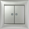 Legrand Valena Выключатель 2кл. с подсв. алюминий 770128