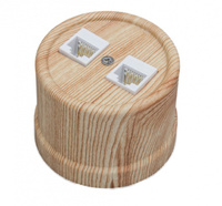 BIRONI Розетка RJ45 компьютерная двойная, пластик, Карельская сосна B1-302-13