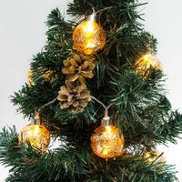 CL110 гирлянда "шары стеклянные золотистые" 6 LED, 0.7 m+0.5 m 26903