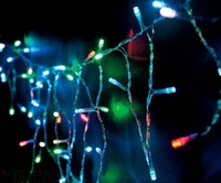 CL14 Гирлянда - бахрома, 70 LED мульти, 1,4м *0.4м +1.4м прозрачный шнур 26804