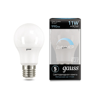 Лампа Gauss LED A60-dim E27 11W 990lm 4100К диммируемая 102502211-D