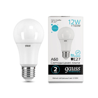 Лампа Gauss LED Elementary A60 12W E27 1150lm 4100K 23222
