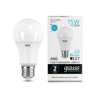 Лампа Gauss LED Elementary A60 15W E27 1450lm 4100K 23225