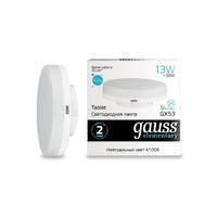 Лампа Gauss LED Elementary GX53 13W 920lm 4100K 83823