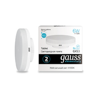 Лампа Gauss LED Elementary GX53 6W 460lm 4100K 83826