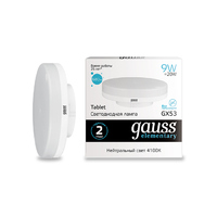 Лампа Gauss LED Elementary GX53 9W 680lm 4100K 83829