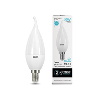 Лампа Gauss LED Elementary Свеча на ветру 8W E14 540lm 4100K 34128