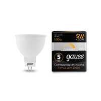 Лампа Gauss LED MR16 GU5.3-dim 5W 500lm 3000K  диммируемая 101505105-D