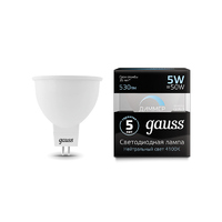 Лампа Gauss LED MR16 GU5.3-dim 5W 530lm 4100K  диммируемая 101505205-D