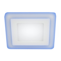 LED 4-9 BL Светильник ЭРА светодиодный квадратный c cиней подсветкой LED 9W 220V 4000K