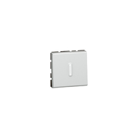 Legrand Программа Mosaic Кнопочный выключатель перекидной 2 модуля со светодиодной подсветкой 6 A алюминий 79242