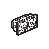 Legrand Программа Mosaic Розетка для любых суппортов 2x2К+3 безвинтовые зажимы алюминий 79282