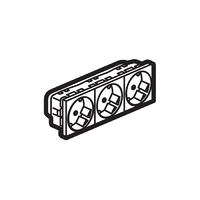 Legrand Программа Mosaic Розетка для любых суппортов 3x2К+3 безвинтовые зажимы алюминий 79283