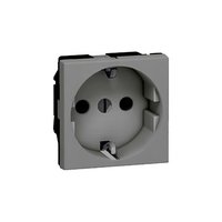 Legrand Программа Mosaic Розетка простая для всех типов суппортов немецкий стандарт 2К+3 правая- 2 модуля алюминий 79213