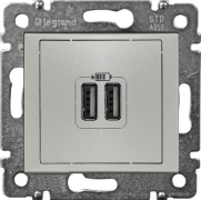 Legrand Valena Розетка USB 2-ая Алюминий 770270