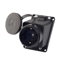 Lezard Каучук Розетка с\з наклонная с заглушкой IP44 0400-104