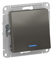 Schneider Electric ATLAS DESIGN 1-кл ПЕРЕКЛЮЧАТЕЛЬ с подсветкой, сх.6а, 10АХ, механизам, СТАЛЬ ATN000963