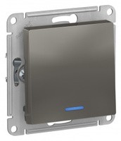 Schneider Electric ATLAS DESIGN 1-клавишный ВЫКЛЮЧАТЕЛЬ с подсветкой, сх.1а, 10АХ, механизм, СТАЛЬ ATN000913