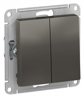 Schneider Electric ATLAS DESIGN 2-клавишный ПЕРЕКЛЮЧАТЕЛЬ, сх.6, 10АХ, механизм, СТАЛЬ ATN000965