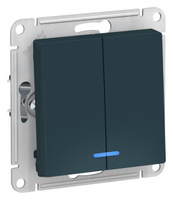 Schneider Electric ATLAS DESIGN 2-клавишный ВЫКЛЮЧАТЕЛЬ с подсветкой, сх.5а, 10АХ, механизм, ИЗУМРУД ATN000853