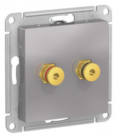 Schneider Electric ATLAS DESIGN АУДИОРОЗЕТКА двухместная, АЛЮМИНИЙ ATN000387