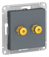 Schneider Electric ATLAS DESIGN АУДИОРОЗЕТКА двухместная, ГРИФЕЛЬ ATN000787