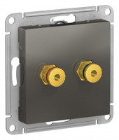 Schneider Electric ATLAS DESIGN АУДИОРОЗЕТКА двухместная, СТАЛЬ ATN000987