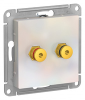 Schneider Electric ATLAS DESIGN АУДИОРОЗЕТКА двухместная, ЖЕМЧУГ ATN000487