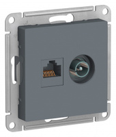 Schneider Electric ATLAS DESIGN РОЗЕТКА двойная комп+ТВ, RJ45+TV, кат.5E, механизм, ГРИФЕЛЬ ATN000789