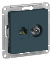 Schneider Electric ATLAS DESIGN РОЗЕТКА двойная комп+ТВ, RJ45+TV, кат.5E, механизм, ИЗУМРУД ATN000889