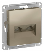 Schneider Electric ATLAS DESIGN РОЗЕТКА двойная компьютерная RJ45+RJ45, кат.5E, механизм, ШАМПАНЬ ATN000585