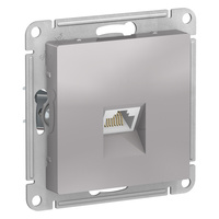 Schneider electric ATLAS DESIGN РОЗЕТКА компьютерная RJ45, кат. 6A, механизм, АЛЮМИНИЙ ATN000386