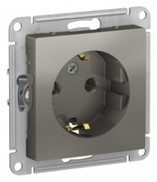 Schneider Electric ATLAS DESIGN РОЗЕТКА с заземлением, 16А, механизм, СТАЛЬ ATN000943