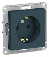 Schneider Electric ATLAS DESIGN РОЗЕТКА с заземлением со шторками, 16А, механизм, ИЗУМРУД ATN000845