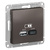 Schneider electric ATLAS DESIGN USB РОЗЕТКА A+С, 5В/2,4А, 2х5В/1,2А, механизм, МОККО ATN000639