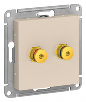 Schneider Electric ATLAS DESIGN АУДИОРОЗЕТКА двухместная, БЕЖЕВЫЙ ATN000287