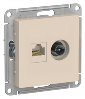 Schneider Electric ATLAS DESIGN РОЗЕТКА двойная комп+ТВ, RJ45+TV, кат.5E, механизм, БЕЖЕВЫЙ ATN000289