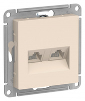 Schneider Electric ATLAS DESIGN РОЗЕТКА двойная компьютерная RJ45+RJ45, кат.5E, механизм, БЕЖЕВЫЙ ATN000285