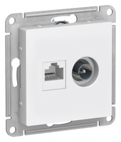 Schneider Electric ATLAS DESIGN РОЗЕТКА двойная ТВ + компьютерная RJ45, кат. 5Е, БЕЛЫЙ ATN000189