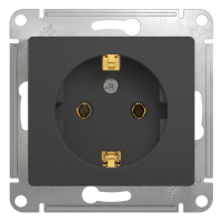 Schneider electric GLOSSA РОЗЕТКА с заземлением, 16А, механизм, АНТРАЦИТ GSL000743