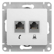 Schneider GLOSSA розетка Компьютер CAT5 + TF белая механизм GSL000185