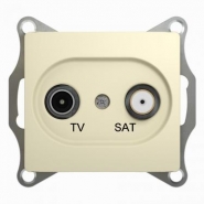 Schneider GLOSSA розетка TV-SAT проходная 4дб. крем механизм GSL000298