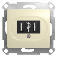 Schneider GLOSSA розетка USB 5B/1400mA 2*5B/700mA крем механизм GSL000232