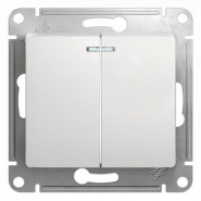 Schneider GLOSSA выключатель 2кл. с подсв. белый механизм GSL000153