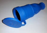 T-Plast штепсель каучуковый с заземлением IP44 синий 31.01.304.0900